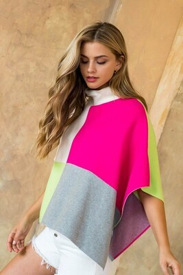 Calling Spring Colorblock Poncho