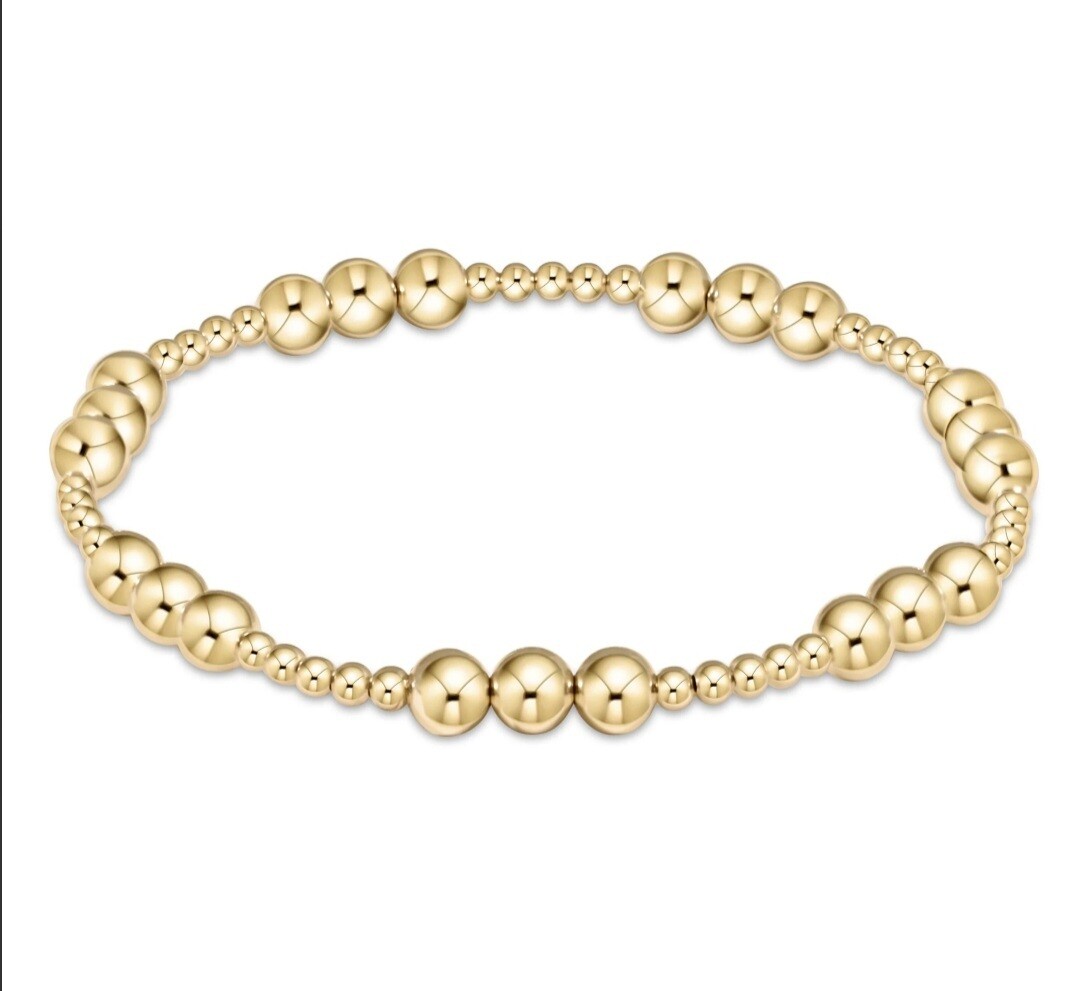 enewton Classic Joy Pattern 5mm Bead Bracelet Gold