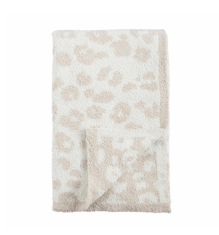 Mud Pie Leopard Blanket Cream