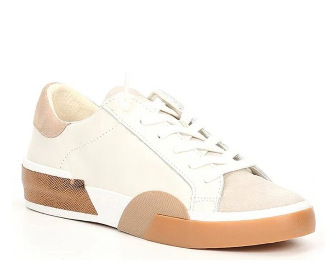 Dolce Vita Zina White/Tan Leather Sneaker