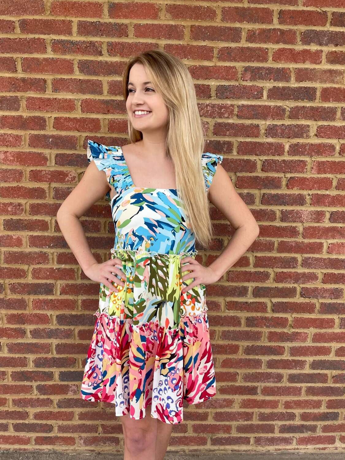 Covered In Color Print Dress