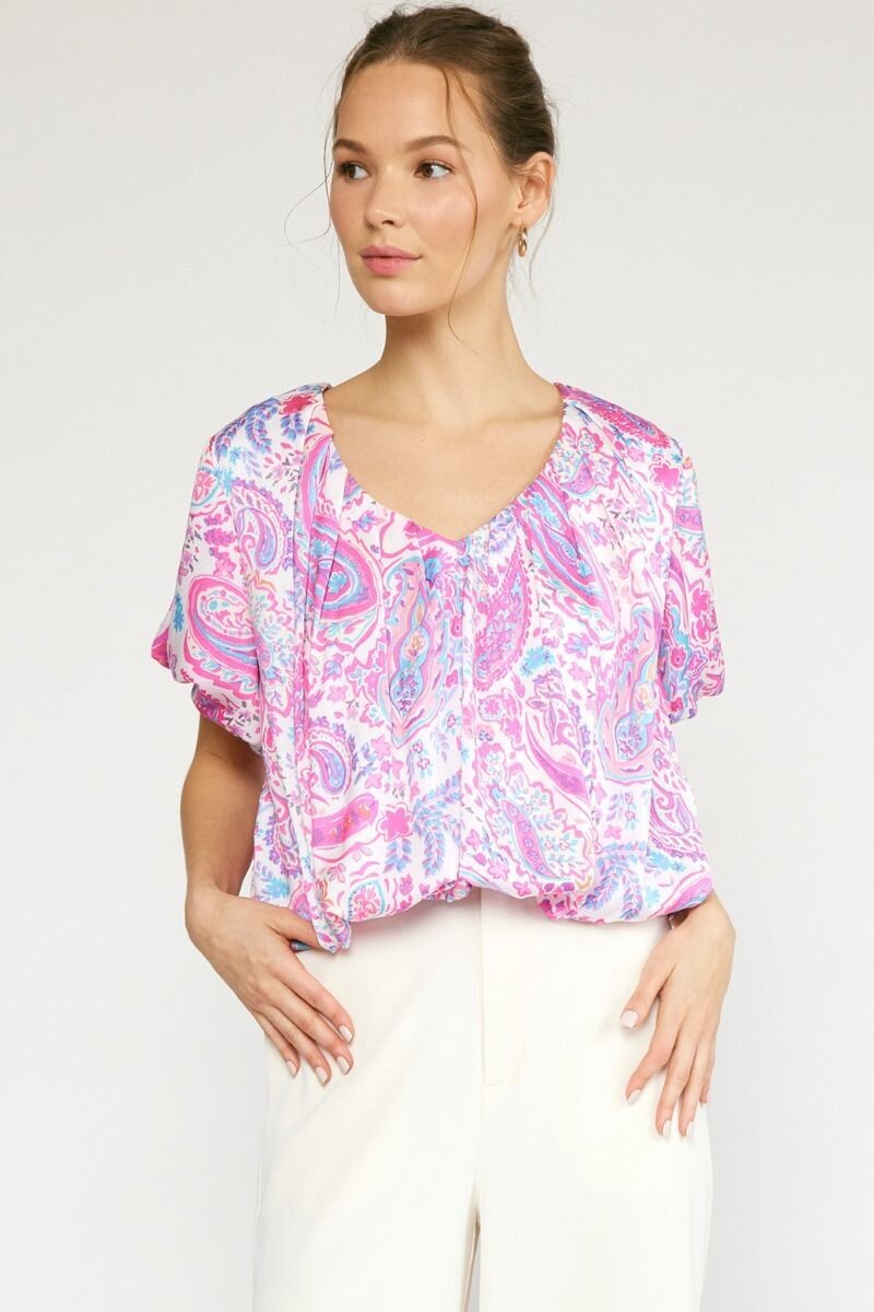 Perfect Day Paisley Print Top