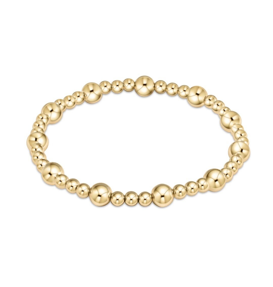 enewton Extends -Classic Sincerity Pattern 6mm Bead Bracelet Gold