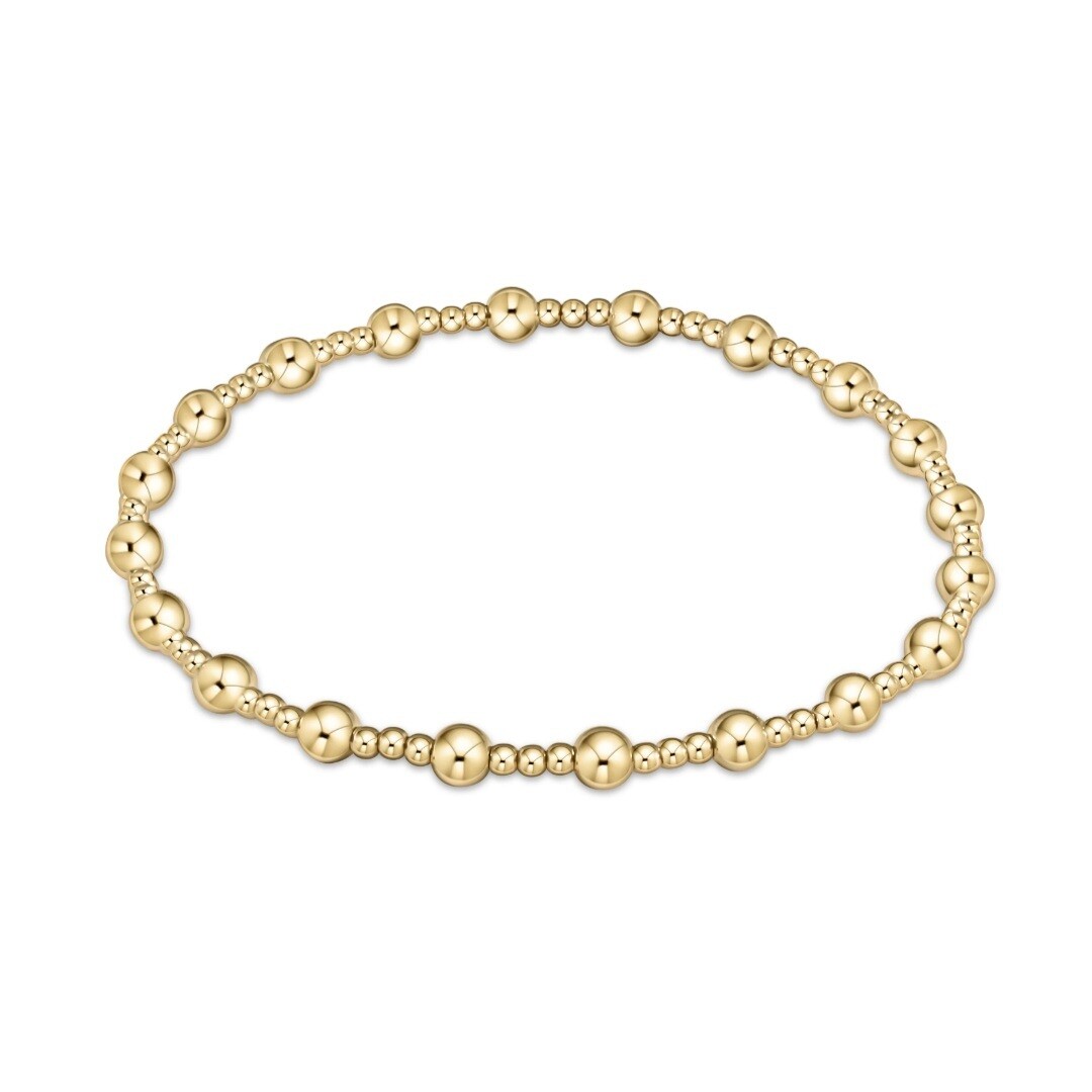 enewton Extends -Classic Sincerity Pattern 4mm Bead Bracelet Gold