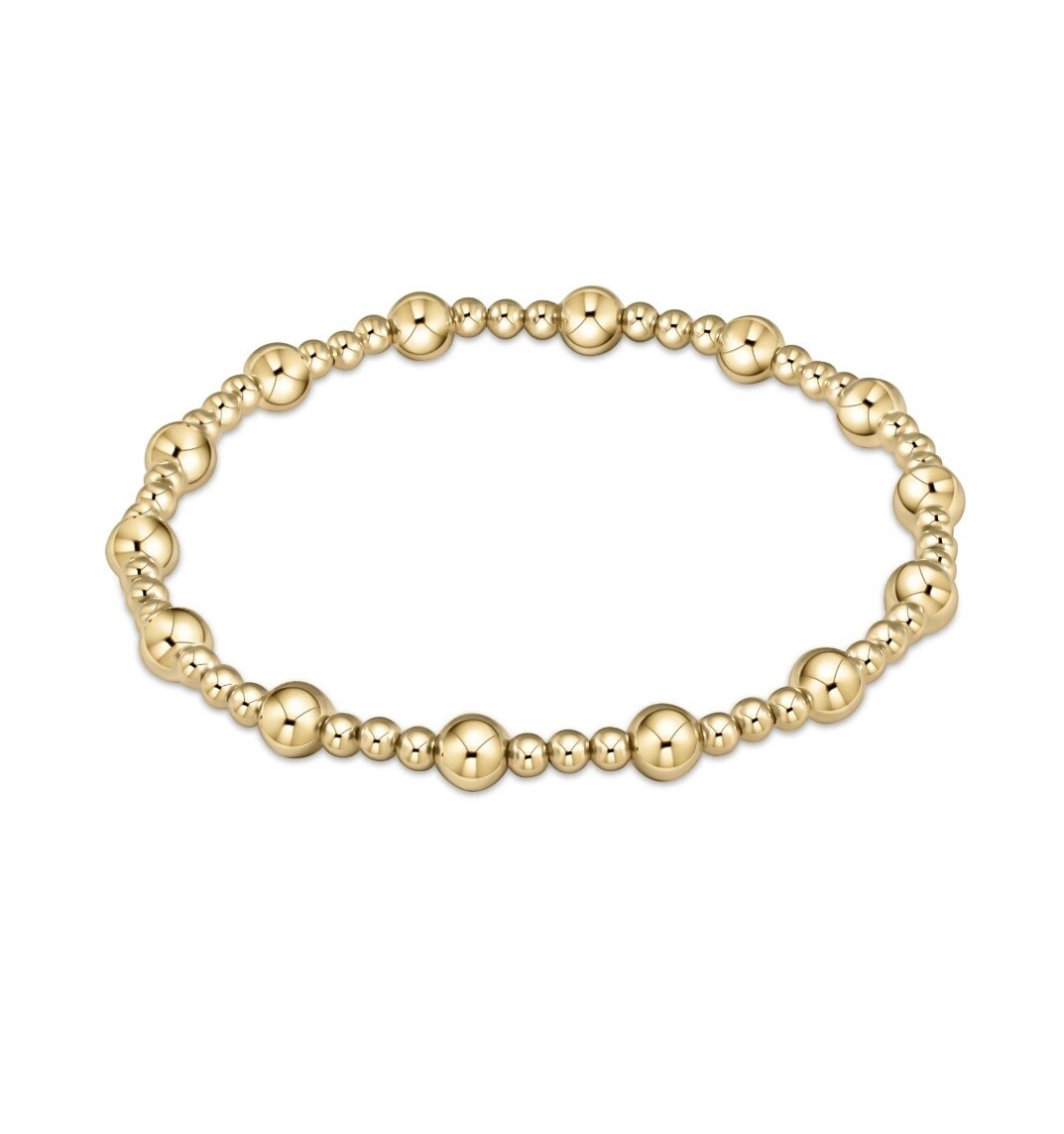 enewton Extends -Classic Sincerity Pattern 5mm Bead Bracelet Gold