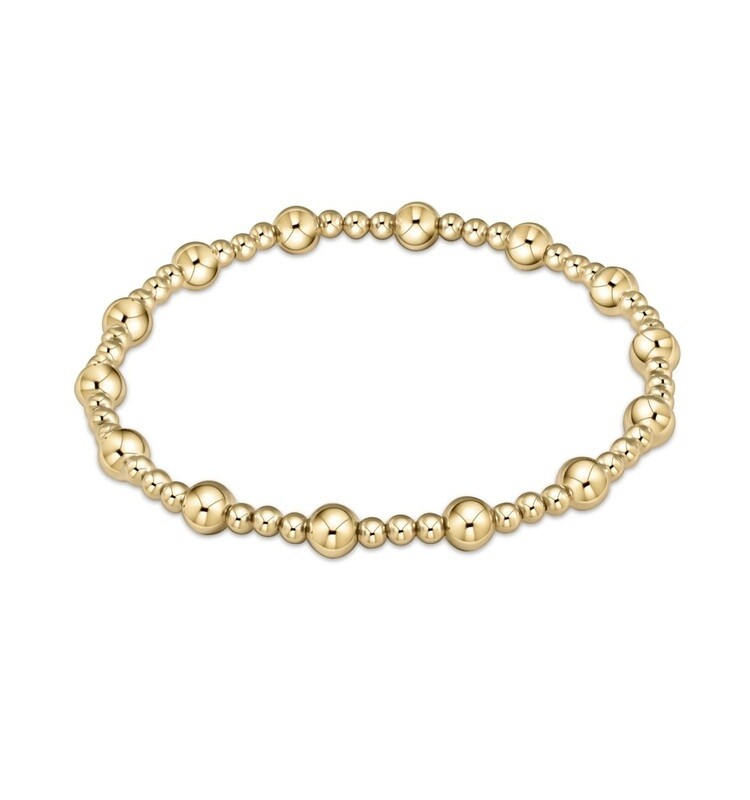 enewton Extends -Classic Sincerity Pattern 5mm Bead Bracelet Gold 