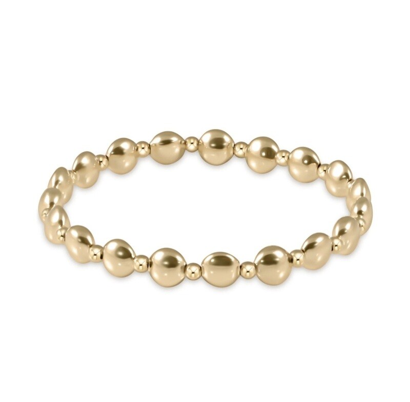 enewton Extends -Honesty Gold Grateful Pattern 6mm Bead Bracelet Gold