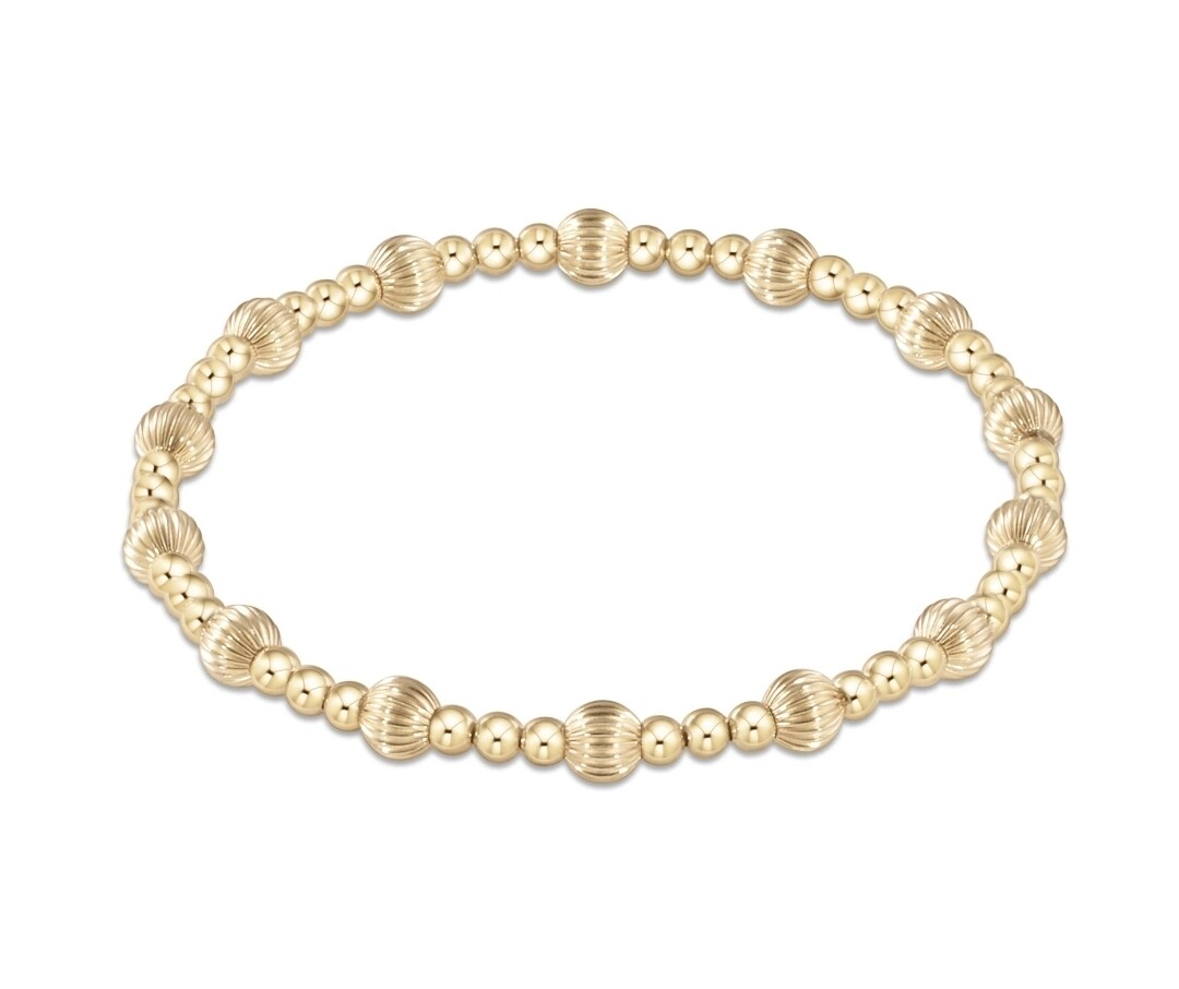 enewton Extends - Dignity Gold Sincerity Pattern 6mm Bead Bracelet