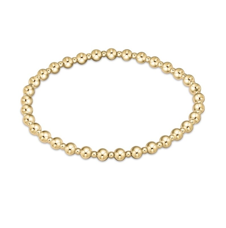 enewton Extends -Classic Grateful Pattern 4mm Bead Bracelet Gold
