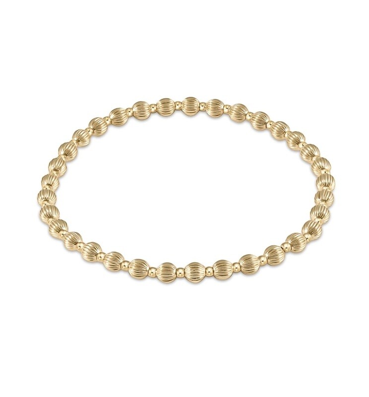 enewton Extends - Dignity Grateful Pattern 5mm Bead Bracelet - Gold