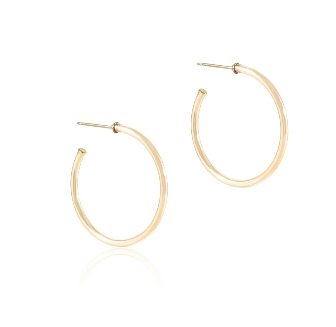 enewton Round Gold 1.25&quot; Post Hoop - 2mm - Smooth