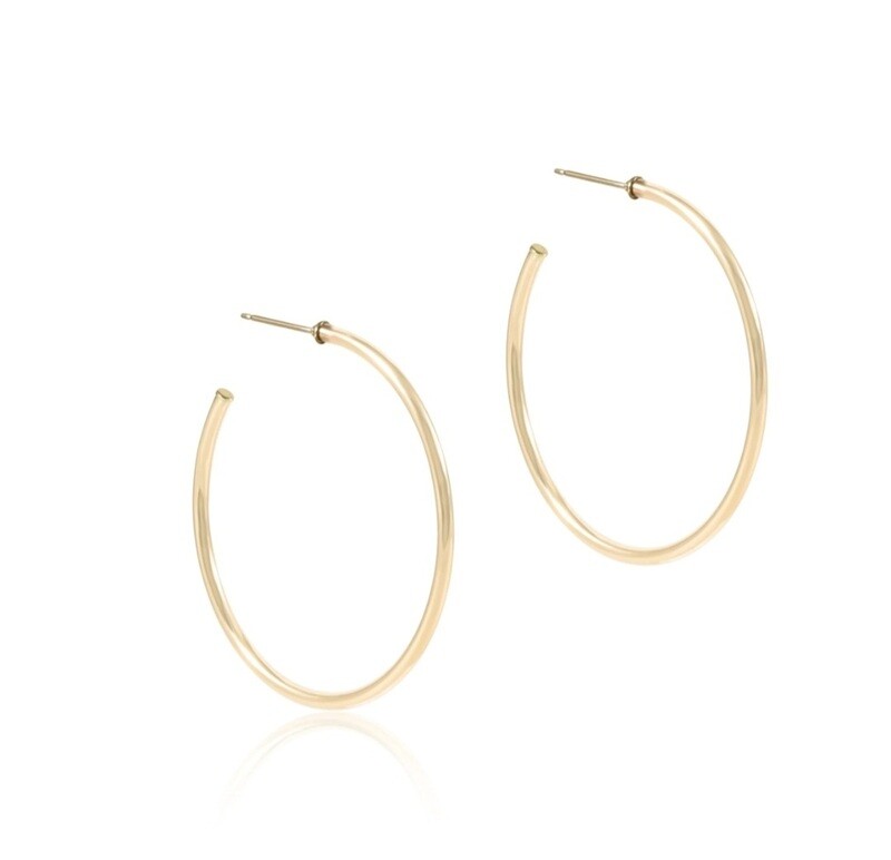 enewton Round Gold 1.75&quot; Post Hoop - 2mm - Smooth