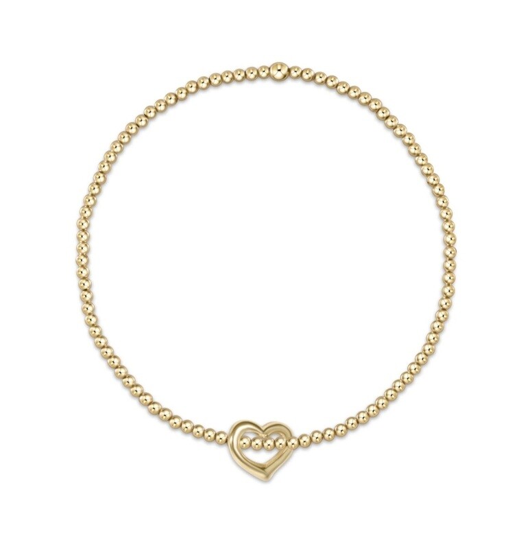 enewton Classic Gold 2.5mm Bead Bracelet - Love Gold Charm