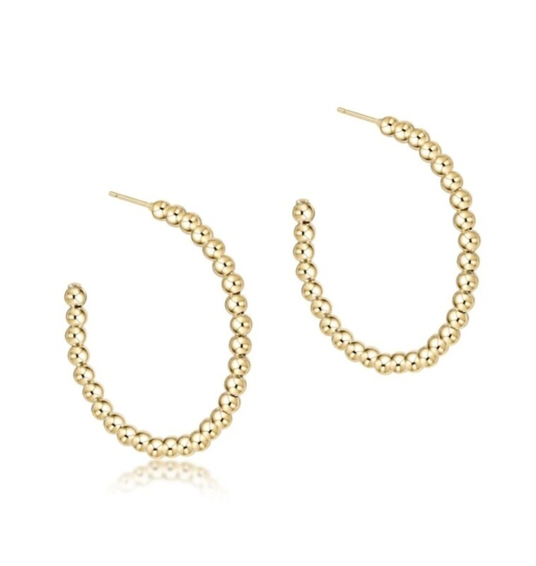 enewton Beaded Classic 1.25&quot; Post Hoop - 3mm Gold