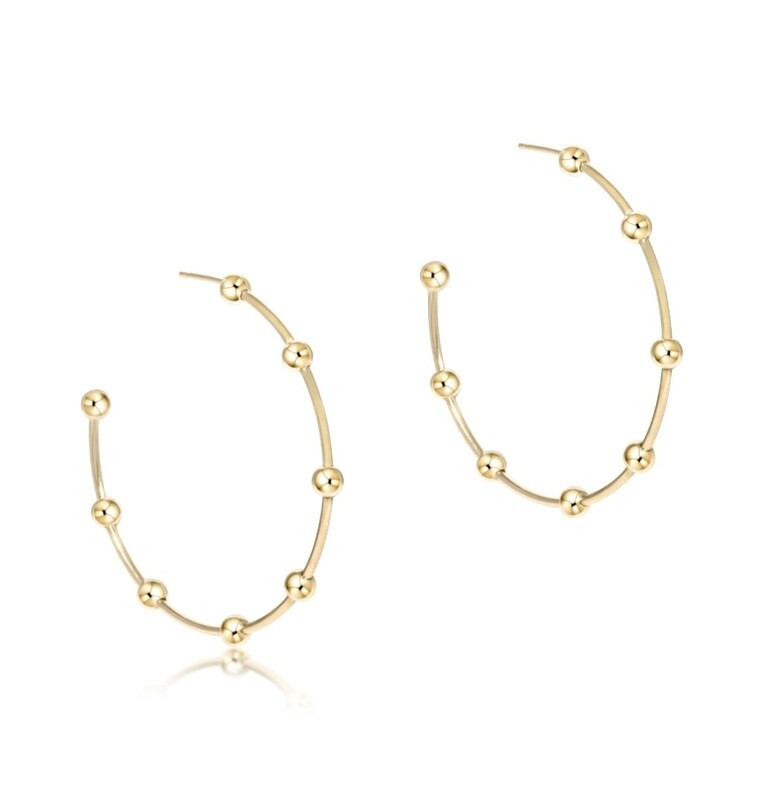 enewton Beaded Simplicity 1.5&quot; Post Hoop - 4mm Gold