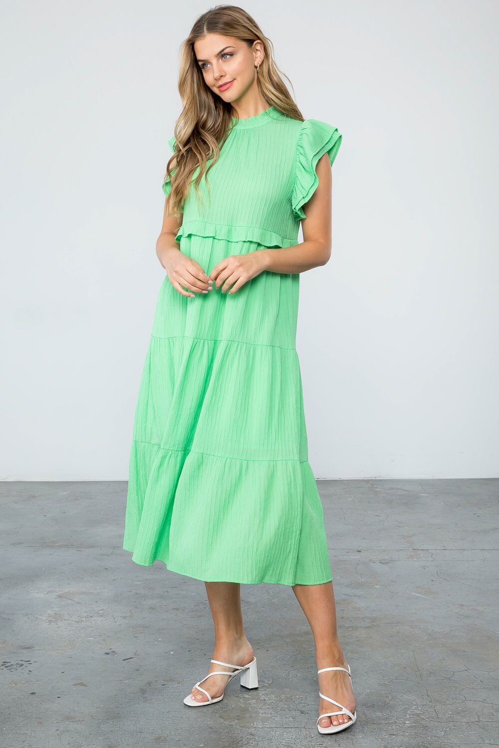 Moving On Tiered Green Midi