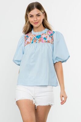 On We Go Embroidered Top