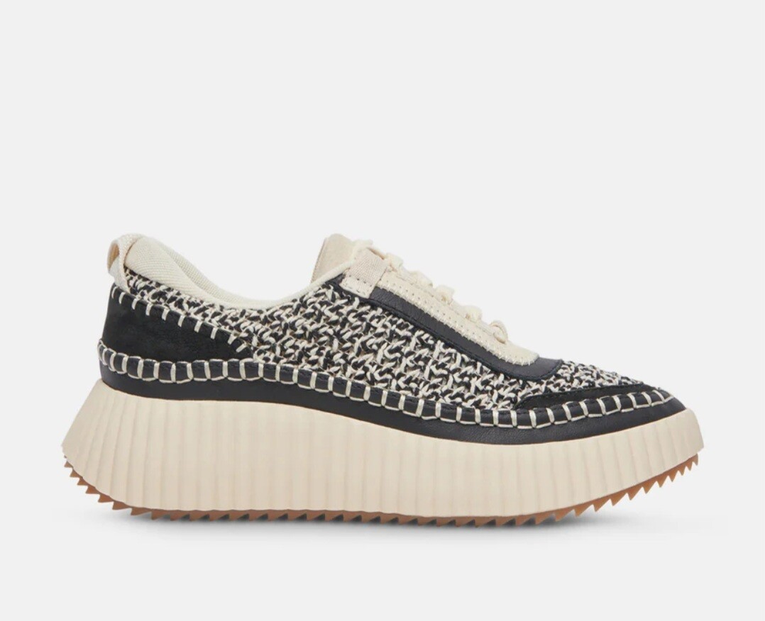 Dolce Vita Dolen White/Black Woven Sneaker