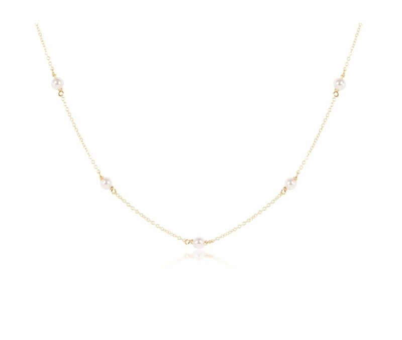 enewton Choker Simplicity Chain Gold - 4mm Pearl