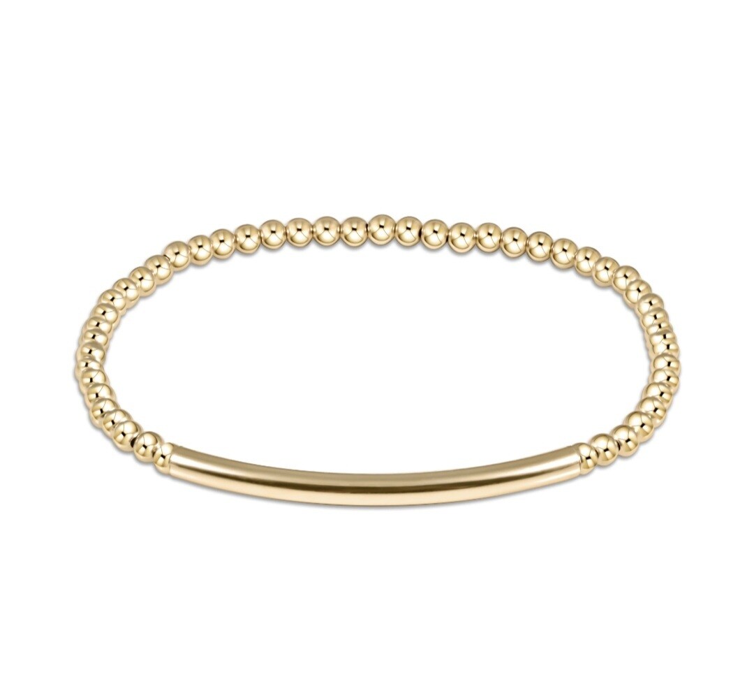 enewton Bliss Bar Gold Pattern 3mm Bead Bracelet - Gold