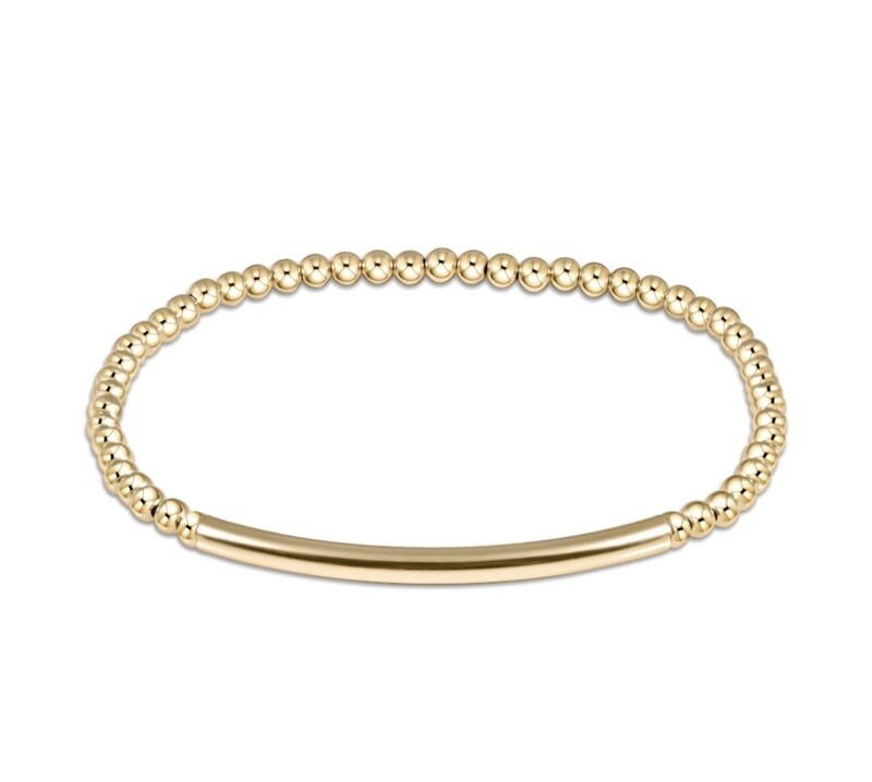 enewton Bliss Bar Gold Pattern 3mm Bead Bracelet - Gold