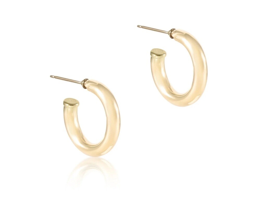 enewton Round Gold 1&quot; Post Hoop - 4mm - Smooth