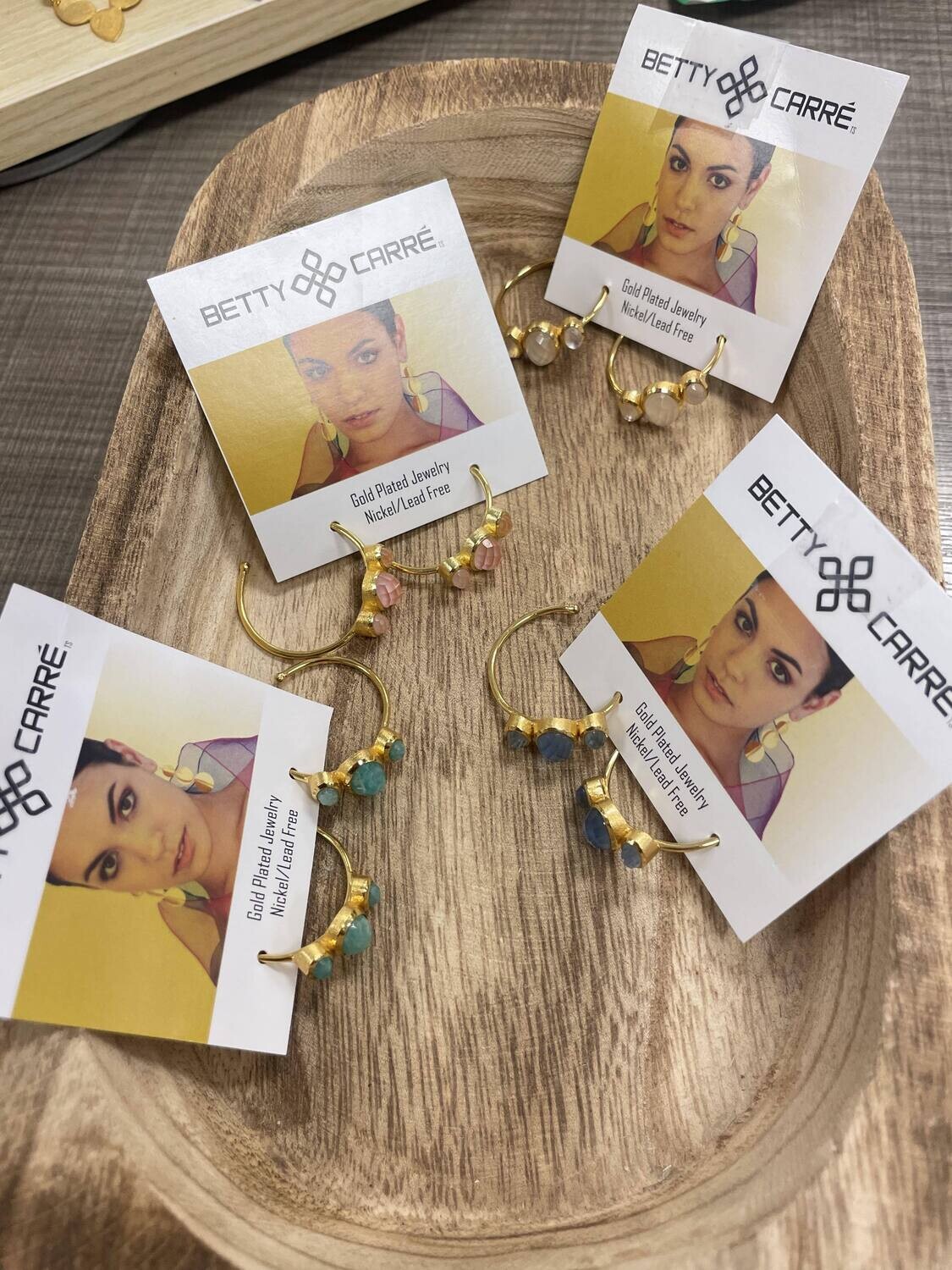 Betty Carre Jafa 3-Stones Hoop