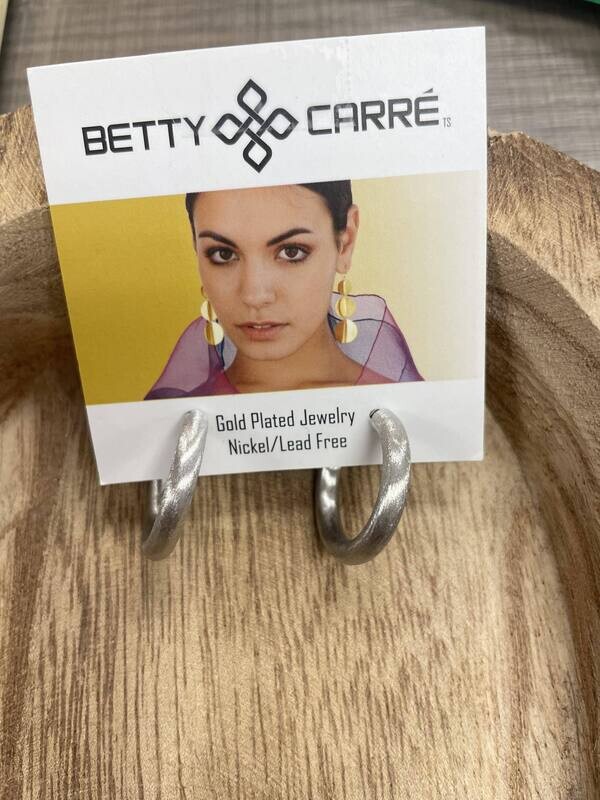 Betty Carre Yael Small Round Hoop - Rhodium