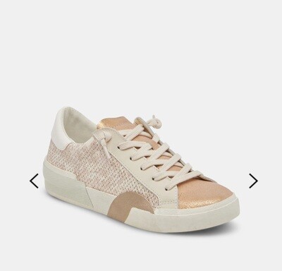 Dolce Vita Zina Sand Embossed Leather Sneaker
