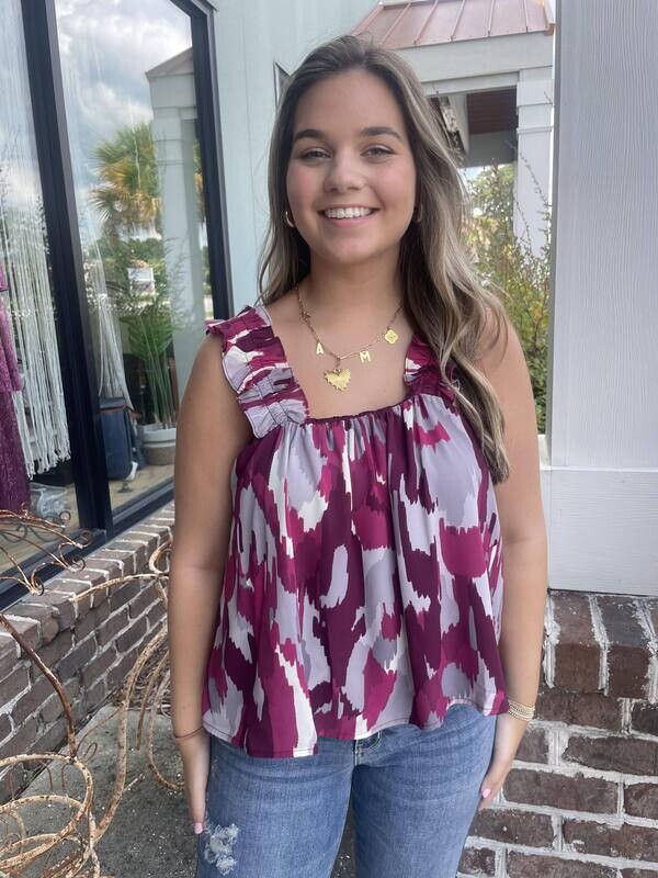 Zoey Swing Tank, Deep Spirit Print