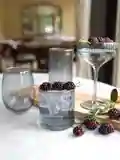 Mary Square Smoke Ribbed Cocktail Glass