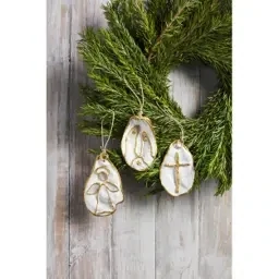 Mud Pie Gold Painted Oyster Shell Ornament
