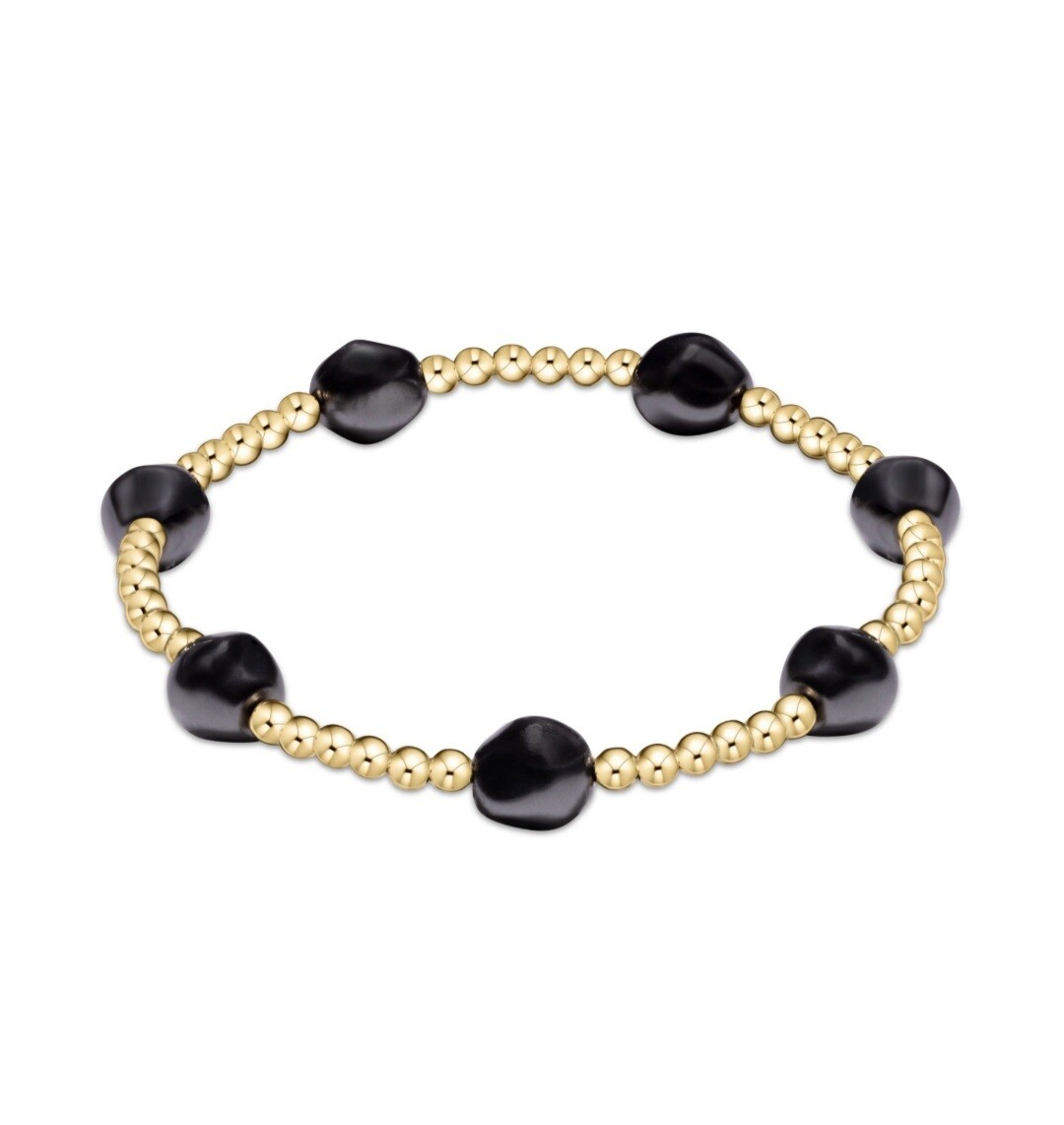 enewton Admire Gold 3mm Bracelet - Pearl - Dark Grey