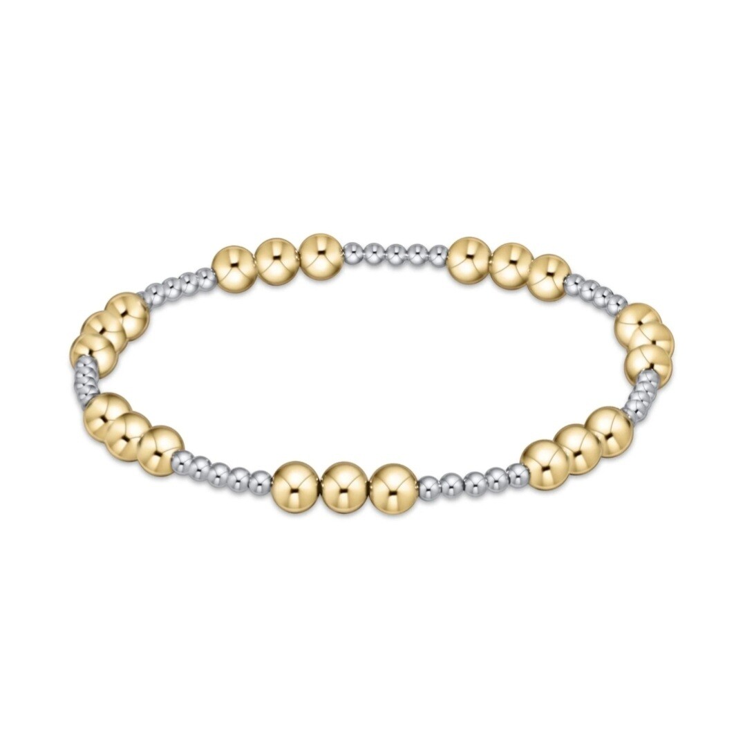 enewton Classic Joy Pattern 4mm Bead Bracelet - Mixed Metal