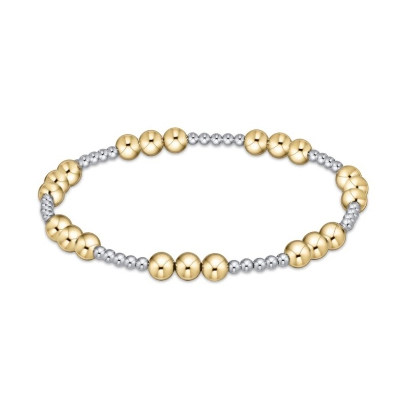 enewton Classic Joy Pattern 4mm Bead Bracelet - Mixed Metal