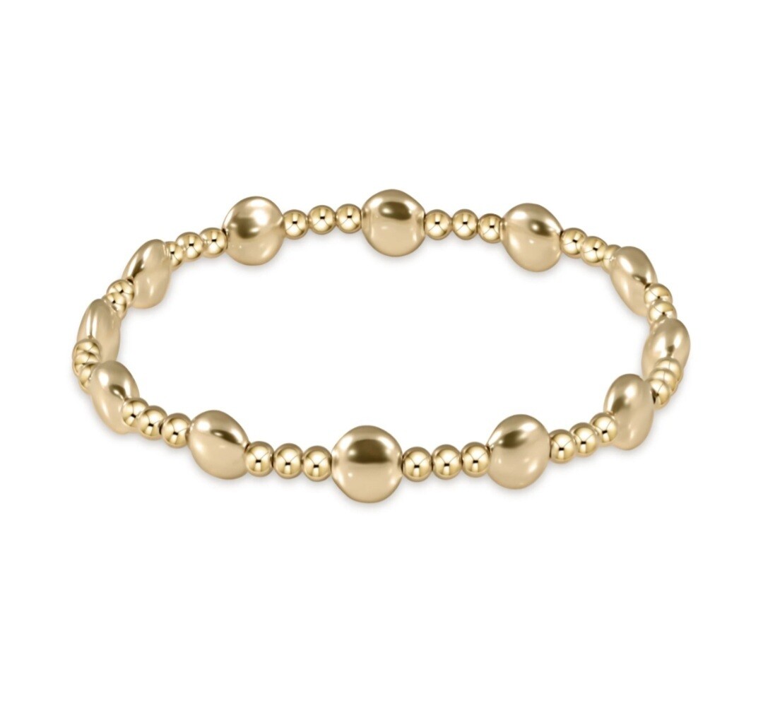 enewton Extends - Honesty Gold Sincerity Pattern 6mm Bead Bracelet