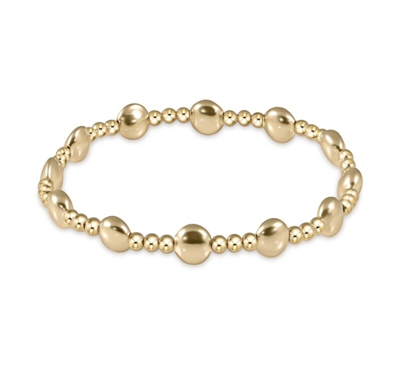 enewton Extends - Honesty Gold Sincerity Pattern 6mm Bead Bracelet
