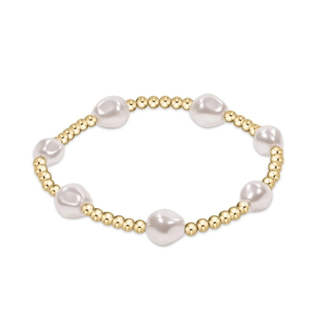 enewton Extends - Admire Gold 3mm Bead Bracelet- Pearl