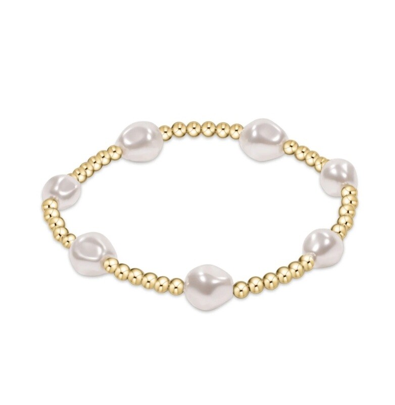 enewton Extends - Admire Gold 3mm Bead Bracelet- Pearl