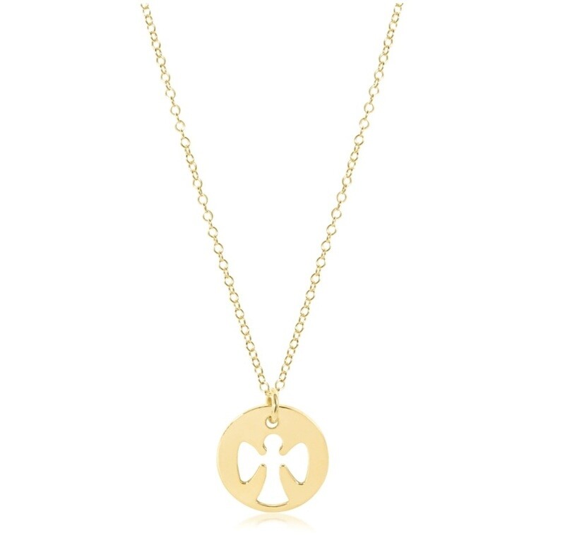 enewton 16&quot; Necklace Gold - Guardian Angel Gold Disc