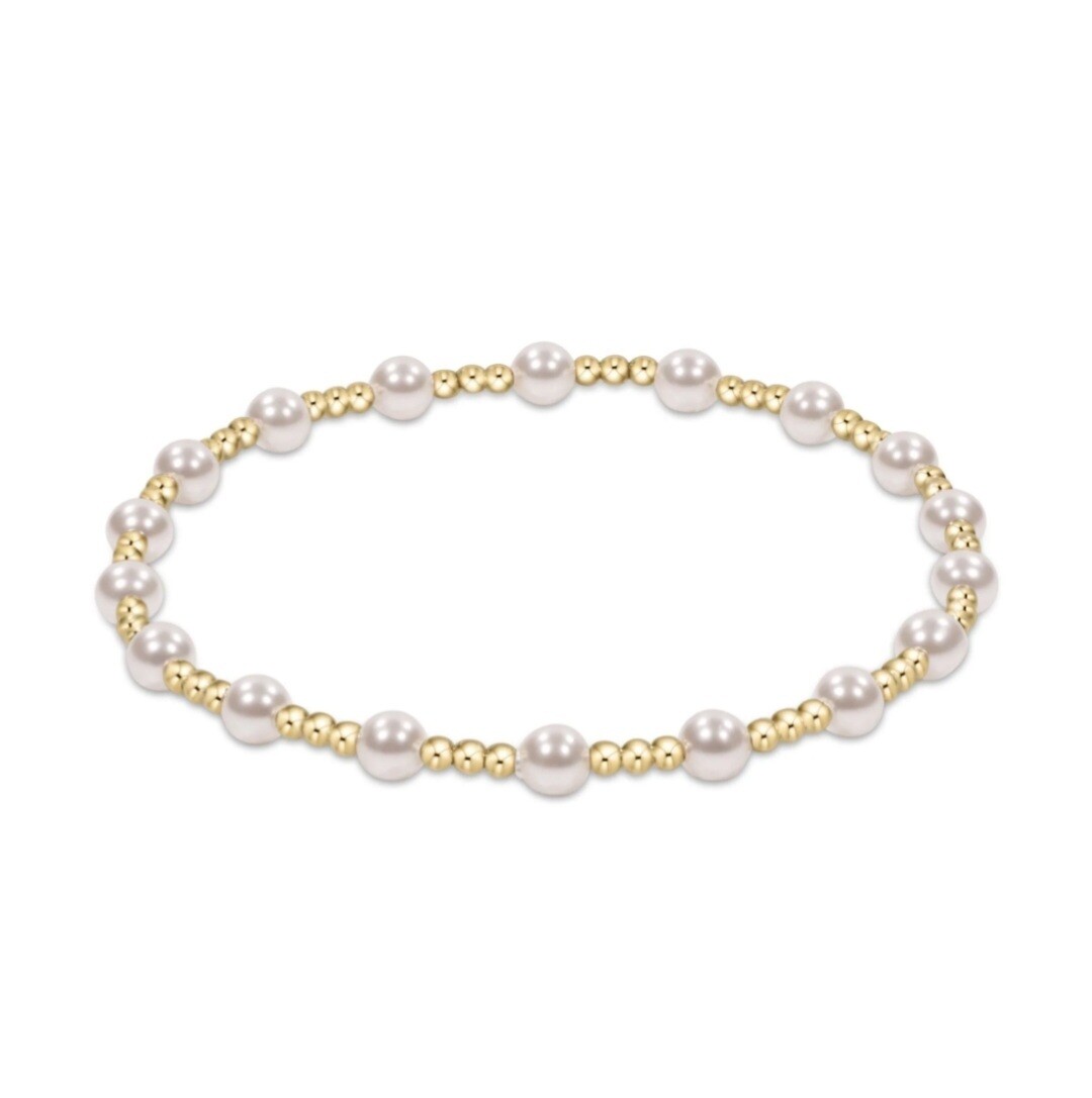 enewton Classic Sincerity Pattern 4mm Bead Bracelet - Pearl