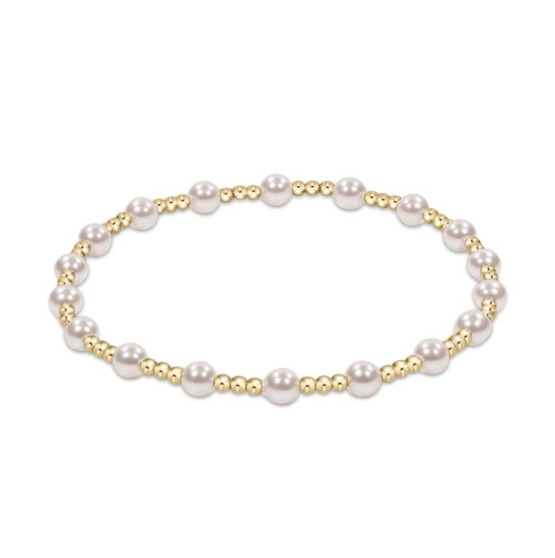 enewton Classic Sincerity Pattern 4mm Bead Bracelet - Pearl