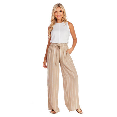 Emily Smocked Trousers - Tan