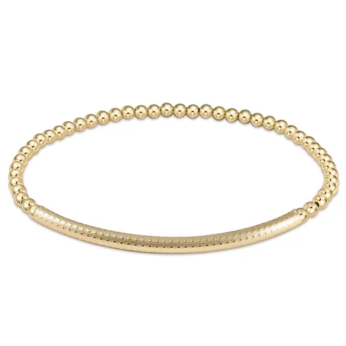 enewton Classic Gold 3mm Bead Bracelet - Bliss Bar Textured