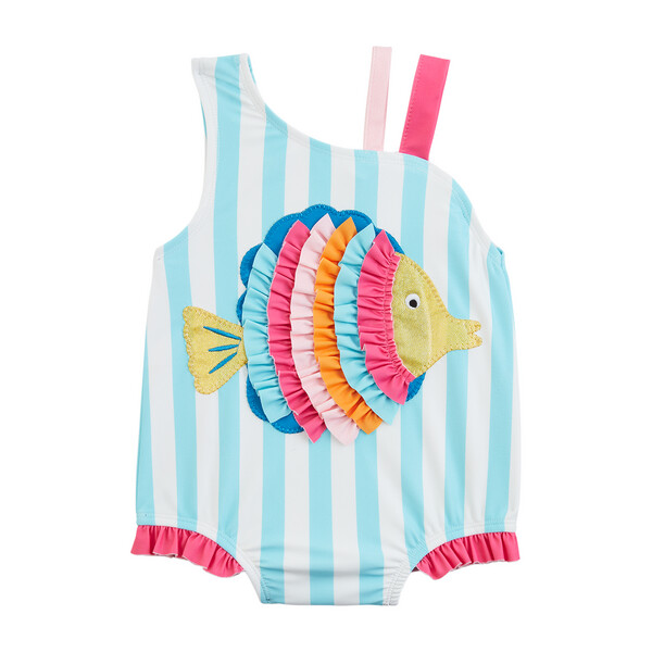Mud Pie Glitter Fish Applique 1pc Swimsuit