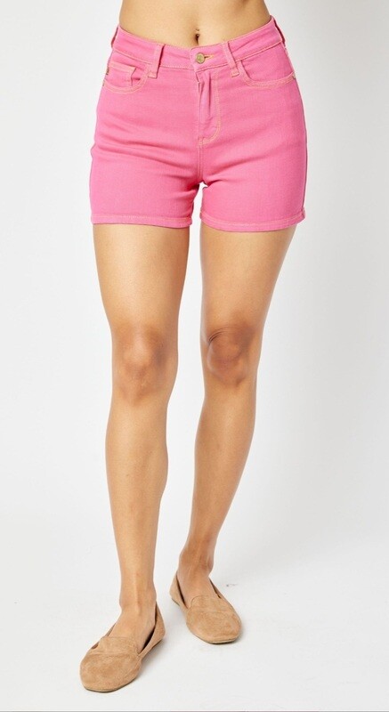 Judy Blue Stand Out HW Dyed Pkt Embroidery Shorts