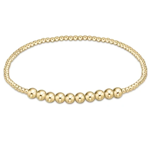 enewton Classic Gold Blissful Pattern 2mm Bead Bracelet - 4mm Gold 