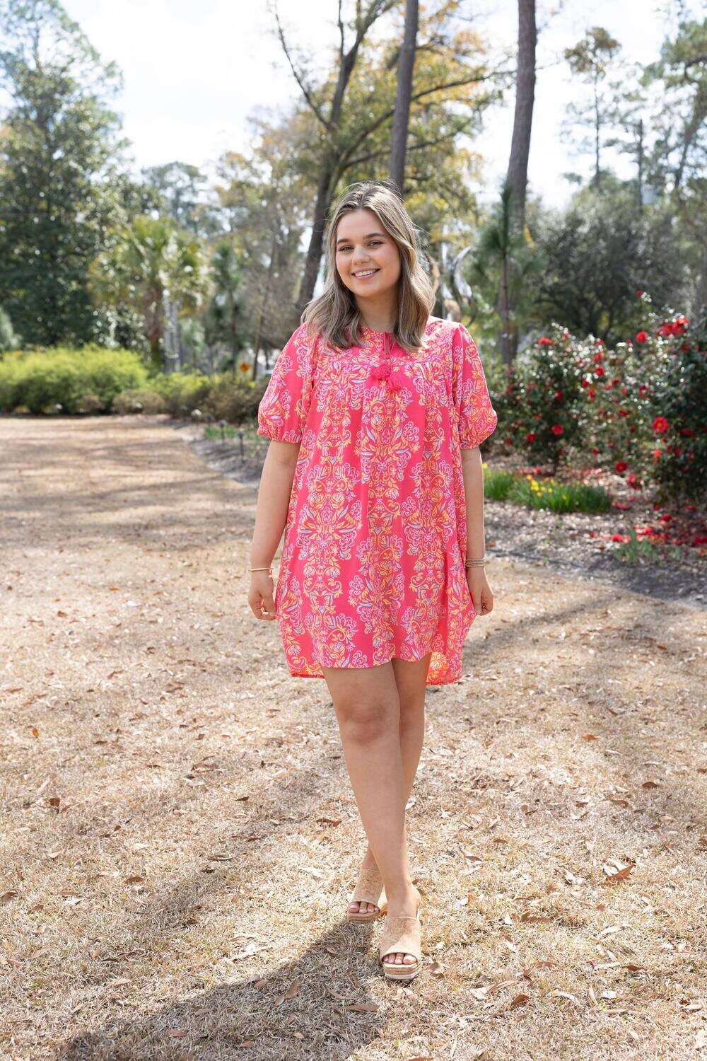 Busy Bee - Coral Penny Dress