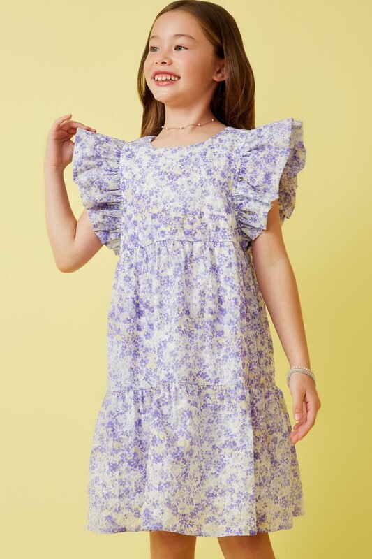 Audra Lavender Print Dress, TWEEN