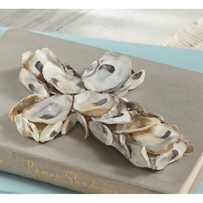 Mud Pie Oyster Shell Small Cross